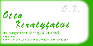 otto kiralyfalvi business card